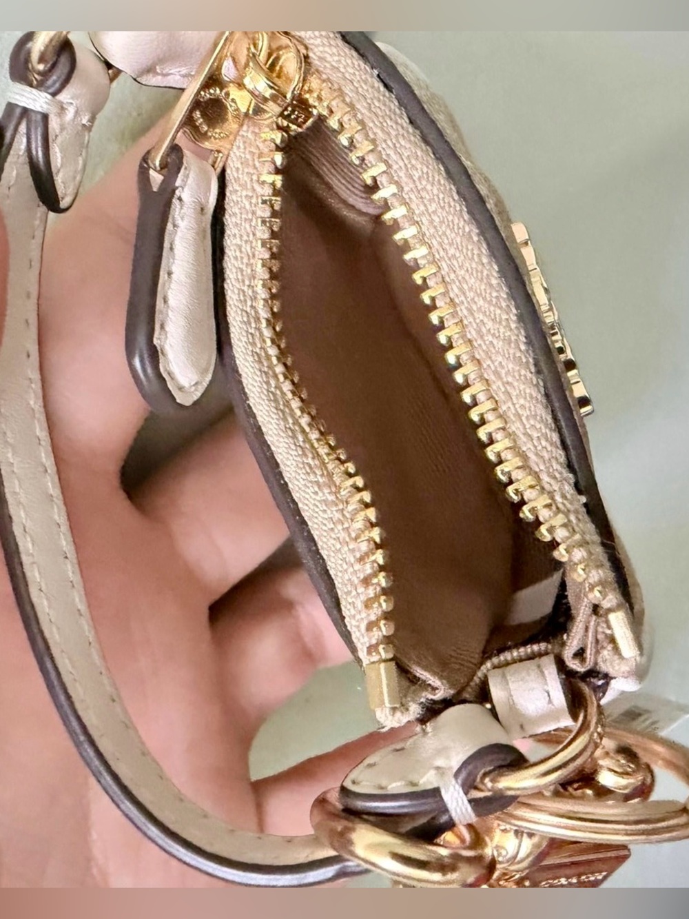 Coach Mini Nolita Signature Bag Keychain Gold Hardware - NWOT MSRP $138 - Picture 7 of 13